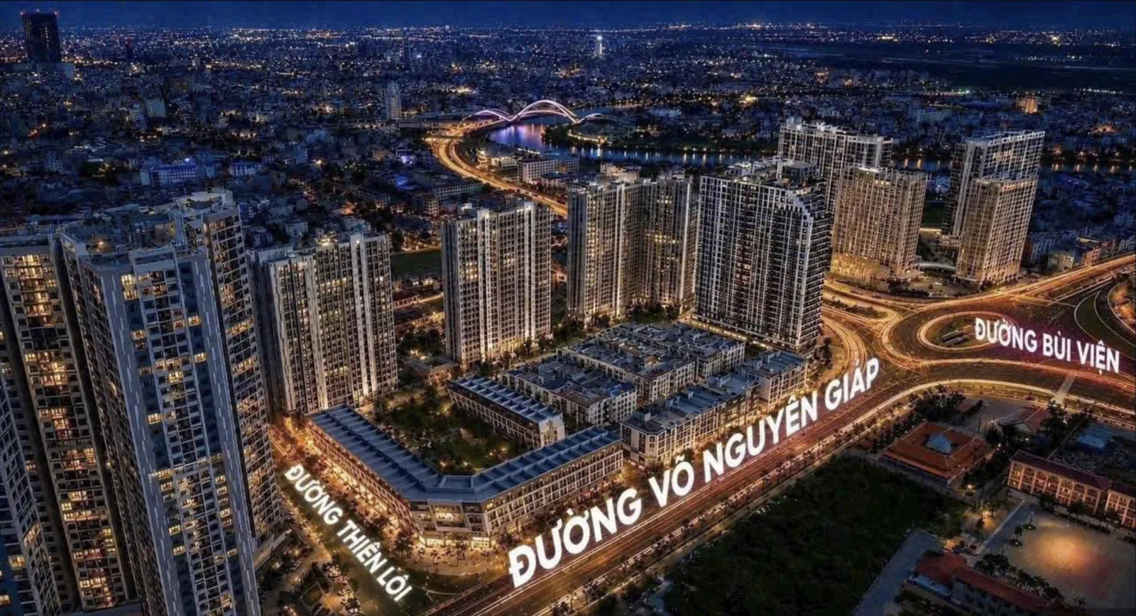 Phối cảnh tổng thể Marquee Homes nhìn từ phía Hoàng Huy tại khu vực Võ Nguyên Giáp Hải Phòng
